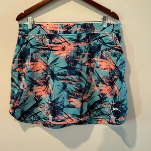 Slazenger Teal and Coral Golf Skirt Size L
